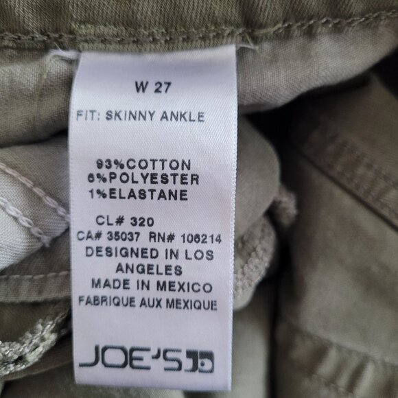 Joe's Jeans Distressed Skinny Ankle Jeans SZ 27 Khaki Green - Picture 9 of 12